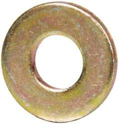 Made in USA - #10 Screw, Grade 1008/1010 Steel Standard Flat Washer - 1/4" ID x 0.562" OD, 0.06" Thick, Cadmium-Plated Finish, Meets Military Specifications - Exact Tool & Supply