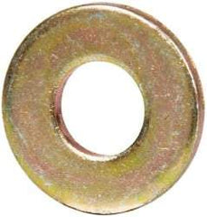 Made in USA - #10 Screw, Grade 1008/1010 Steel Standard Flat Washer - 1/4" ID x 0.562" OD, 0.06" Thick, Cadmium-Plated Finish, Meets Military Specifications - Exact Tool & Supply