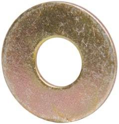 Made in USA - #10 Screw, Grade 1008/1010 Steel Standard Flat Washer - 1/4" ID x 5/8" OD, 0.03" Thick, Cadmium-Plated Finish, Meets Military Specifications - Exact Tool & Supply