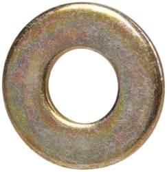 Made in USA - 1/4" Screw, Grade 1008/1010 Steel Standard Flat Washer - 0.281" ID x 5/8" OD, 0.06" Thick, Cadmium-Plated Finish, Meets Military Specifications - Exact Tool & Supply
