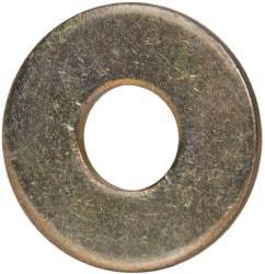 Made in USA - 1/4" Screw, Grade 1008/1010 Steel Standard Flat Washer - 0.281" ID x 0.734" OD, 0.06" Thick, Cadmium-Plated Finish, Meets Military Specifications - Exact Tool & Supply