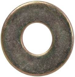 Made in USA - 1/4" Screw, Grade 1008/1010 Steel Standard Flat Washer - 0.312" ID x 0.734" OD, 0.06" Thick, Cadmium-Plated Finish, Meets Military Specifications - Exact Tool & Supply