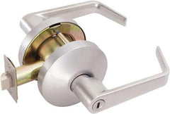 Falcon - Medium Duty Privacy Lever Lockset - 2-3/4" Back Set, Satin Chrome Finish - Exact Tool & Supply