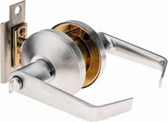 Falcon - Medium Duty Entry Lever Lockset - 2-3/4" Back Set, For Best/ Falcon I/C-Core Cylinder, Satin Chrome Finish - Exact Tool & Supply