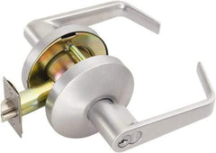 Falcon - Medium Duty Storeroom Lever Lockset - 2-3/4" Back Set, For Best/ Falcon I/C-Core Cylinder, Satin Chrome Finish - Exact Tool & Supply