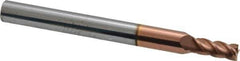 Accupro - 4.5mm, 9.5mm LOC, 6mm Shank Diam, 63mm OAL, 4 Flute, Solid Carbide Square End Mill - Single End, TiCN Finish, Spiral Flute, 40° Helix, Centercutting, Right Hand Cut, Right Hand Flute - Exact Tool & Supply