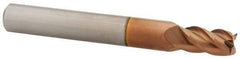 Accupro - 7mm, 12mm LOC, 8mm Shank Diam, 63mm OAL, 4 Flute, Solid Carbide Square End Mill - Single End, TiCN Finish, Spiral Flute, 40° Helix, Centercutting, Right Hand Cut, Right Hand Flute - Exact Tool & Supply