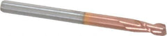 Accupro - 3mm, 6mm LOC, 3mm Shank Diam, 38mm OAL, 2 Flute, Solid Carbide Square End Mill - Single End, TiCN Finish, Spiral Flute, 40° Helix, Centercutting, Right Hand Cut, Right Hand Flute - Exact Tool & Supply