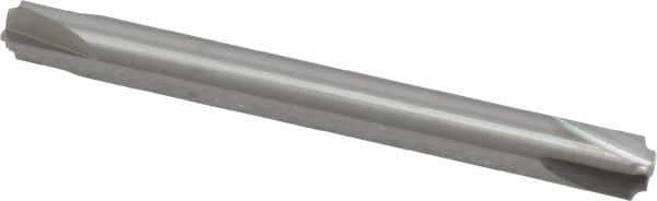 Accupro - 0.04" Radius, 1/4" Mill Diam, 4 Flute Solid Carbide Corner Rounding End Mill - Double End, Uncoated, 2-1/2" OAL, 1/4" Shank Diam - Exact Tool & Supply
