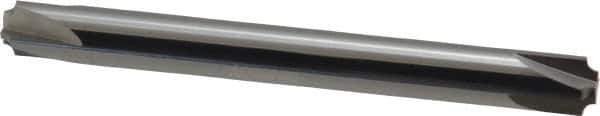 Accupro - 0.046" Radius, 1/4" Mill Diam, 4 Flute Solid Carbide Corner Rounding End Mill - Double End, Uncoated, 2-1/2" OAL, 1/4" Shank Diam - Exact Tool & Supply