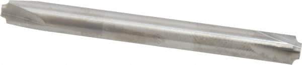 Accupro - 0.05" Radius, 1/4" Mill Diam, 4 Flute Solid Carbide Corner Rounding End Mill - Double End, Uncoated, 2-1/2" OAL, 1/4" Shank Diam - Exact Tool & Supply