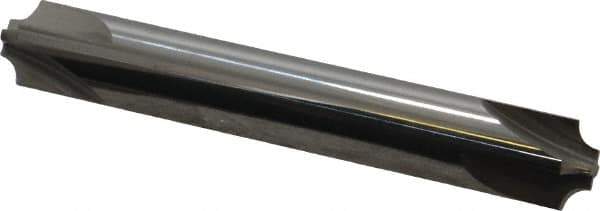 Accupro - 0.094" Radius, 3/8" Mill Diam, 4 Flute Solid Carbide Corner Rounding End Mill - Double End, Uncoated, 2-1/2" OAL, 3/8" Shank Diam - Exact Tool & Supply