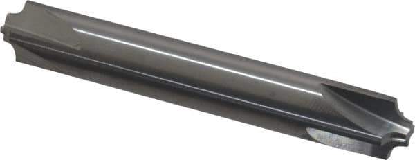 Accupro - 0.1" Radius, 3/8" Mill Diam, 4 Flute Solid Carbide Corner Rounding End Mill - Double End, Uncoated, 2-1/2" OAL, 3/8" Shank Diam - Exact Tool & Supply