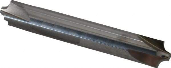 Accupro - 1/8" Radius, 3/8" Mill Diam, 4 Flute Solid Carbide Corner Rounding End Mill - Double End, Uncoated, 2-1/2" OAL, 3/8" Shank Diam - Exact Tool & Supply