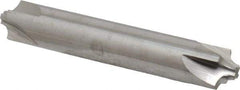 Accupro - 0.156" Radius, 1/2" Mill Diam, 4 Flute Solid Carbide Corner Rounding End Mill - Double End, Uncoated, 3" OAL, 1/2" Shank Diam - Exact Tool & Supply
