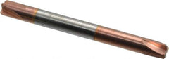 Accupro - 0.01" Radius, 3/16" Mill Diam, 4 Flute Solid Carbide Corner Rounding End Mill - Double End, TiCN Finish, 2" OAL, 3/16" Shank Diam - Exact Tool & Supply