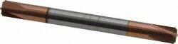 Accupro - 0.015" Radius, 3/16" Mill Diam, 4 Flute Solid Carbide Corner Rounding End Mill - Double End, TiCN Finish, 2" OAL, 3/16" Shank Diam - Exact Tool & Supply