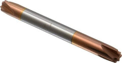 Accupro - 0.046" Radius, 1/4" Mill Diam, 4 Flute Solid Carbide Corner Rounding End Mill - Double End, TiCN Finish, 2-1/2" OAL, 1/4" Shank Diam - Exact Tool & Supply