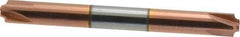Accupro - 0.05" Radius, 1/4" Mill Diam, 4 Flute Solid Carbide Corner Rounding End Mill - Double End, TiCN Finish, 2-1/2" OAL, 1/4" Shank Diam - Exact Tool & Supply