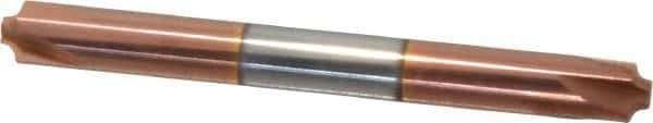 Accupro - 0.062" Radius, 1/4" Mill Diam, 4 Flute Solid Carbide Corner Rounding End Mill - Double End, TiCN Finish, 2-1/2" OAL, 1/4" Shank Diam - Exact Tool & Supply