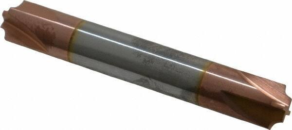 Accupro - 0.078" Radius, 3/8" Mill Diam, 4 Flute Solid Carbide Corner Rounding End Mill - Double End, TiCN Finish, 2-1/2" OAL, 3/8" Shank Diam - Exact Tool & Supply