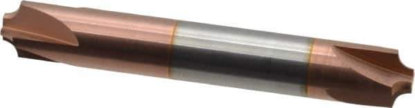 Accupro - 0.094" Radius, 3/8" Mill Diam, 4 Flute Solid Carbide Corner Rounding End Mill - Double End, TiCN Finish, 2-1/2" OAL, 3/8" Shank Diam - Exact Tool & Supply