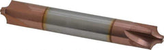 Accupro - 1/8" Radius, 3/8" Mill Diam, 4 Flute Solid Carbide Corner Rounding End Mill - Double End, TiCN Finish, 2-1/2" OAL, 3/8" Shank Diam - Exact Tool & Supply