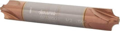 Accupro - 0.156" Radius, 1/2" Mill Diam, 4 Flute Solid Carbide Corner Rounding End Mill - Double End, TiCN Finish, 3" OAL, 1/2" Shank Diam - Exact Tool & Supply