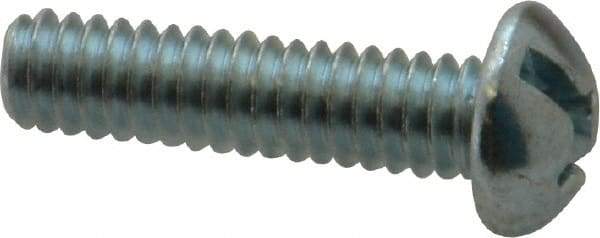 Value Collection - 1/4-20 UNC, 1" Length Under Head Slotted/Phillips Drive Machine Screw - Round Head, Grade J82 Steel, Zinc-Plated Finish, Without Washer - Exact Tool & Supply