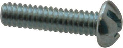 Value Collection - 1/4-20 UNC, 1" Length Under Head Slotted/Phillips Drive Machine Screw - Round Head, Grade J82 Steel, Zinc-Plated Finish, Without Washer - Exact Tool & Supply