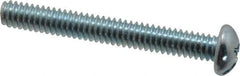 Value Collection - 1/4-20 UNC, 2" Length Under Head Slotted/Phillips Drive Machine Screw - Round Head, Grade J82 Steel, Zinc-Plated Finish, Without Washer - Exact Tool & Supply