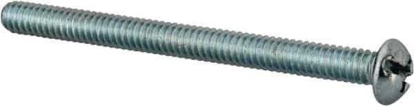 Value Collection - 1/4-20 UNC, 3" Length Under Head Slotted/Phillips Drive Machine Screw - Round Head, Grade J82 Steel, Zinc-Plated Finish, Without Washer - Exact Tool & Supply