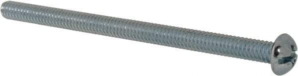 Value Collection - 1/4-20 UNC, 4" Length Under Head Slotted/Phillips Drive Machine Screw - Round Head, Grade J82 Steel, Zinc-Plated Finish, Without Washer - Exact Tool & Supply