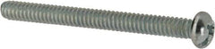 Value Collection - #10-24 UNC, 2" Length Under Head Slotted/Phillips Drive Machine Screw - Round Head, Grade J82 Steel, Zinc-Plated Finish, Without Washer - Exact Tool & Supply