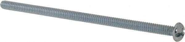 Value Collection - #10-24 UNC, 4" Length Under Head Slotted/Phillips Drive Machine Screw - Round Head, Grade 2 Steel, Zinc-Plated Finish, Without Washer - Exact Tool & Supply
