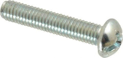 Value Collection - #10-32 UNF, 1" Length Under Head Slotted/Phillips Drive Machine Screw - Round Head, Grade J82 Steel, Zinc-Plated Finish, Without Washer - Exact Tool & Supply
