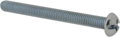 Value Collection - #10-32 UNF, 2" Length Under Head Slotted/Phillips Drive Machine Screw - Round Head, Grade 2 Steel, Zinc-Plated Finish, Without Washer - Exact Tool & Supply