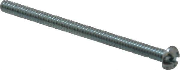 Value Collection - #6-32 UNC, 2" Length Under Head Slotted/Phillips Drive Machine Screw - Round Head, Grade J82 Steel, Zinc-Plated Finish, Without Washer - Exact Tool & Supply