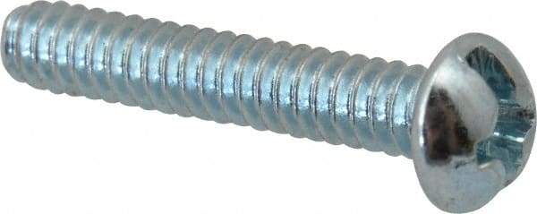 Value Collection - #6-32 UNC, 3/4" Length Under Head Slotted/Phillips Drive Machine Screw - Round Head, Grade J82 Steel, Zinc-Plated Finish, Without Washer - Exact Tool & Supply