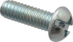 Value Collection - #8-32 UNC, 1/2" Length Under Head Slotted/Phillips Drive Machine Screw - Round Head, Grade 2 Steel, Zinc-Plated Finish, Without Washer - Exact Tool & Supply