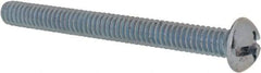 Value Collection - 1/4-20 UNC, 2-1/2" Length Under Head Slotted/Phillips Drive Machine Screw - Round Head, Grade J82 Steel, Zinc-Plated Finish, Without Washer - Exact Tool & Supply