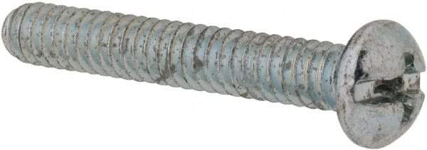 Value Collection - #10-24 UNC, 1-1/4" Length Under Head Slotted/Phillips Drive Machine Screw - Round Head, Grade 2 Steel, Zinc-Plated Finish, Without Washer - Exact Tool & Supply