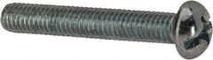 Made in USA - #10-32 UNF, 1-1/4" Length Under Head Slotted/Phillips Drive Machine Screw - Round Head, Grade J82 Steel, Zinc-Plated Finish, Without Washer - Exact Tool & Supply