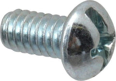 Value Collection - 1/4-20 UNC, 1/2" Length Under Head Slotted/Phillips Drive Machine Screw - Round Head, Grade 2 Steel, Zinc-Plated Finish, Without Washer - Exact Tool & Supply