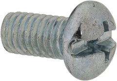 Value Collection - #10-32 UNF, 3/8" Length Under Head Slotted/Phillips Drive Machine Screw - Round Head, Grade 2 Steel, Zinc-Plated Finish, Without Washer - Exact Tool & Supply