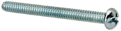 Value Collection - #6-32 UNC, 1-1/2" Length Under Head Slotted/Phillips Drive Machine Screw - Round Head, Grade J82 Steel, Zinc-Plated Finish, Without Washer - Exact Tool & Supply