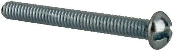 Value Collection - #8-32 UNC, 1-1/2" Length Under Head Slotted/Phillips Drive Machine Screw - Round Head, Grade J82 Steel, Zinc-Plated Finish, Without Washer - Exact Tool & Supply