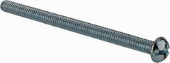 Value Collection - #8-32 UNC, 2-1/2" Length Under Head Slotted/Phillips Drive Machine Screw - Round Head, Grade J82 Steel, Zinc-Plated Finish, Without Washer - Exact Tool & Supply