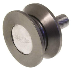 Osborn International - 4-1/2" Roller Diam x 2" Width, 1-1/4" Stud Diam x 2-1/2" Length, V Grooved Concentric Stud - Steel, 1-3/4" Thread Length, 1-1/4-12 Thread, 4-1/2" OAL, 13,700 Lb Dynamic Cap - Exact Tool & Supply