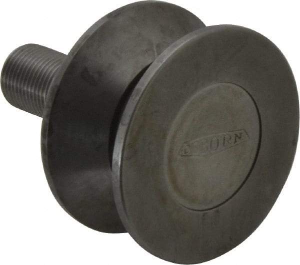 Osborn International - 2-1/2" Roller Diam x 1-5/16" Width, 3/4" Stud Diam x 1-3/4" Length, V Grooved Concentric Stud - Steel, 7/8" Thread Length, 3/4-16 Thread, 3-1/16" OAL, 1,100 Lb Dynamic Cap - Exact Tool & Supply
